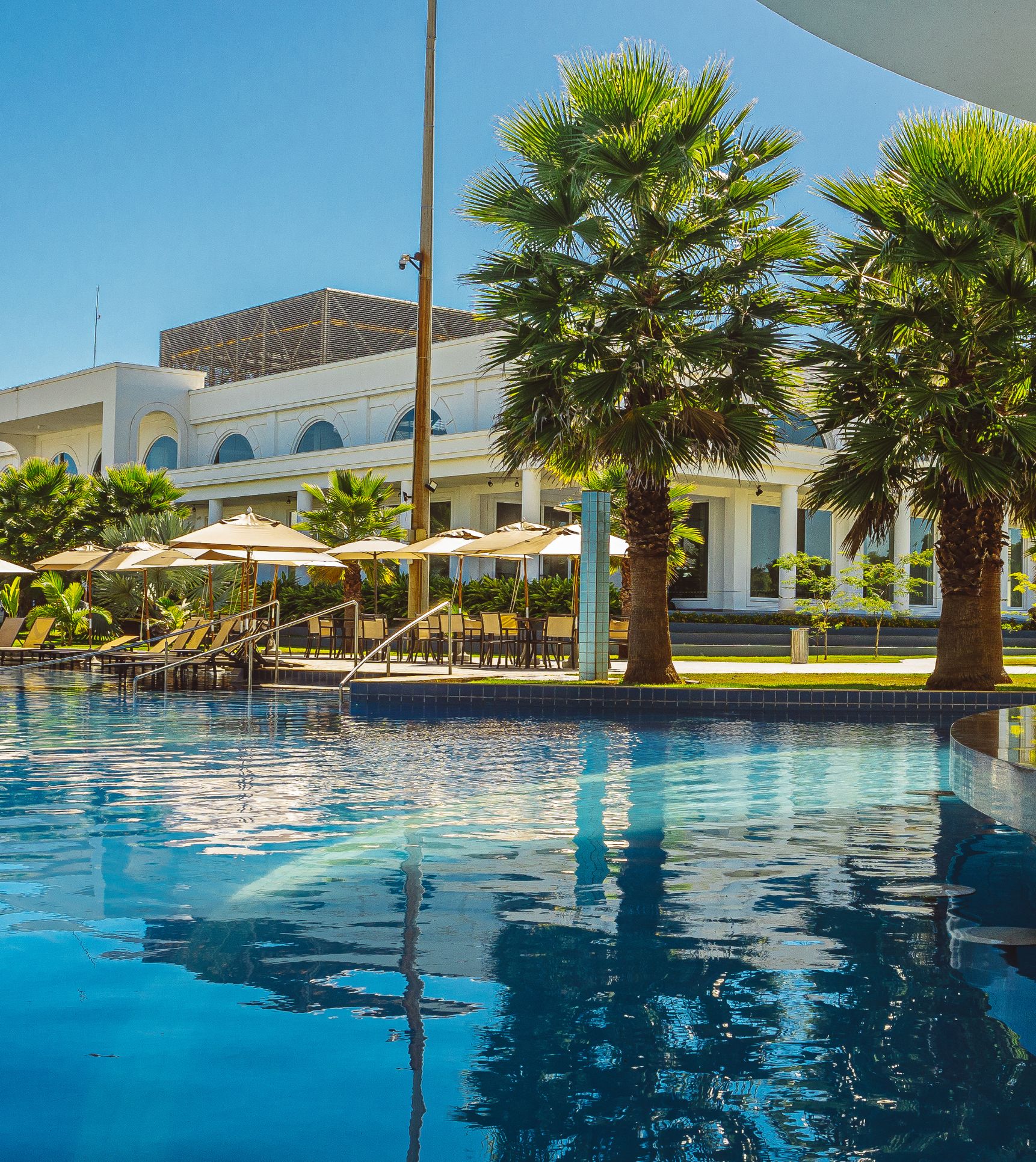 Piscina e palmeiras em Jurema Águas Quentes