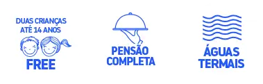 Pensão completa, crianças até 14 anos free, águas termais